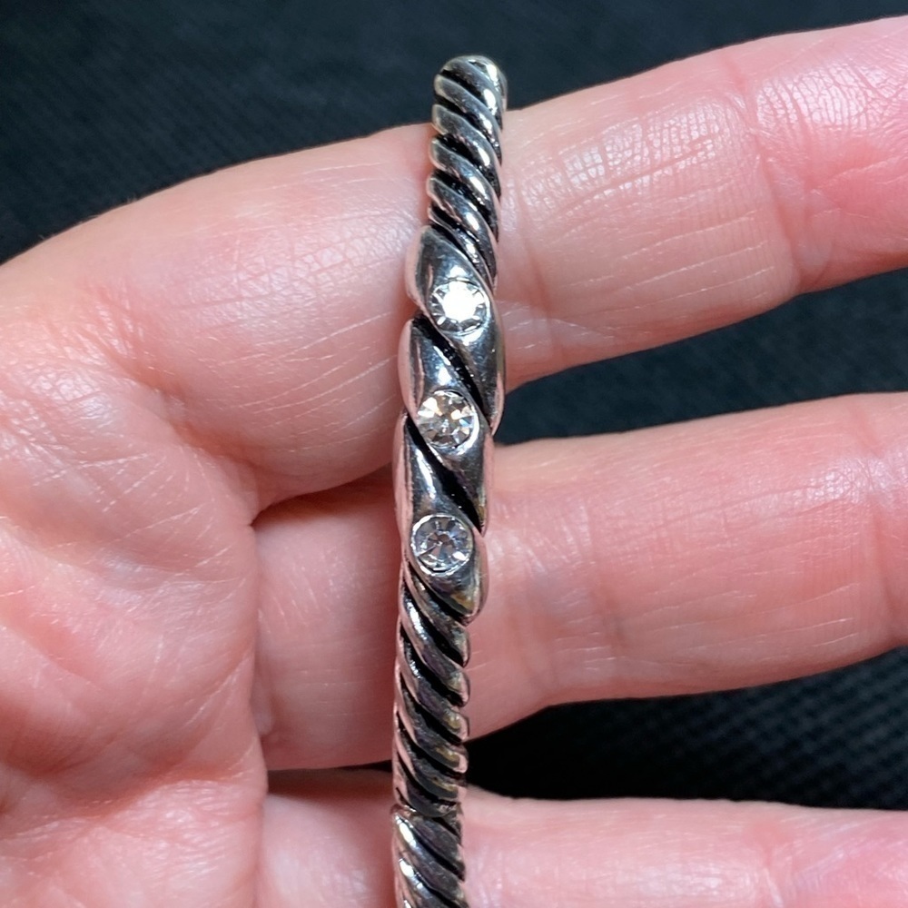 #39 Bracelet Stretch Rhinestones Silver Tone